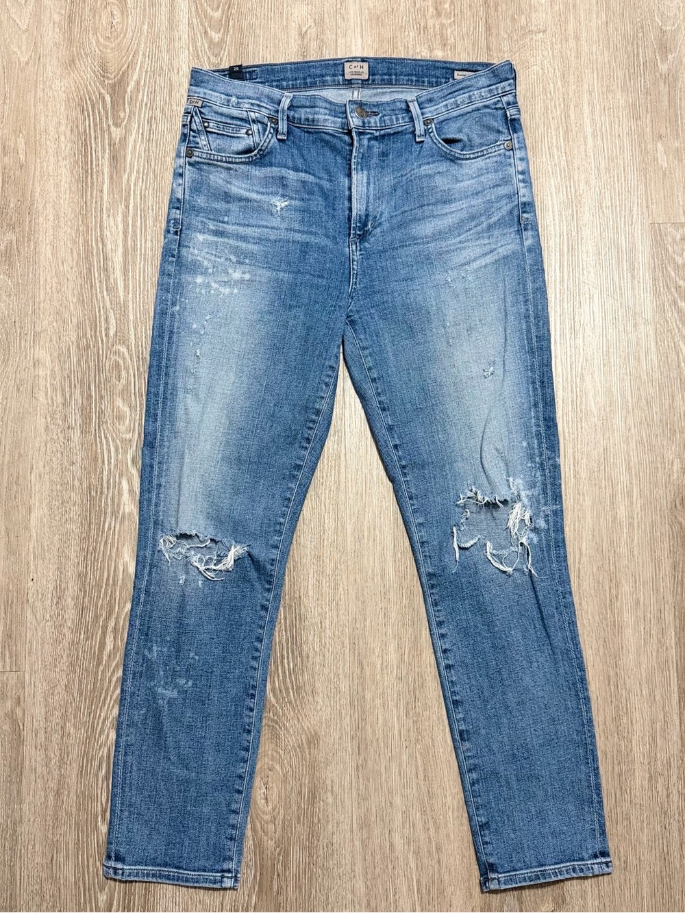 Citizens of Humanity Rocket Women Crop High Rise Skinny Jeans 29 Distressed Blue